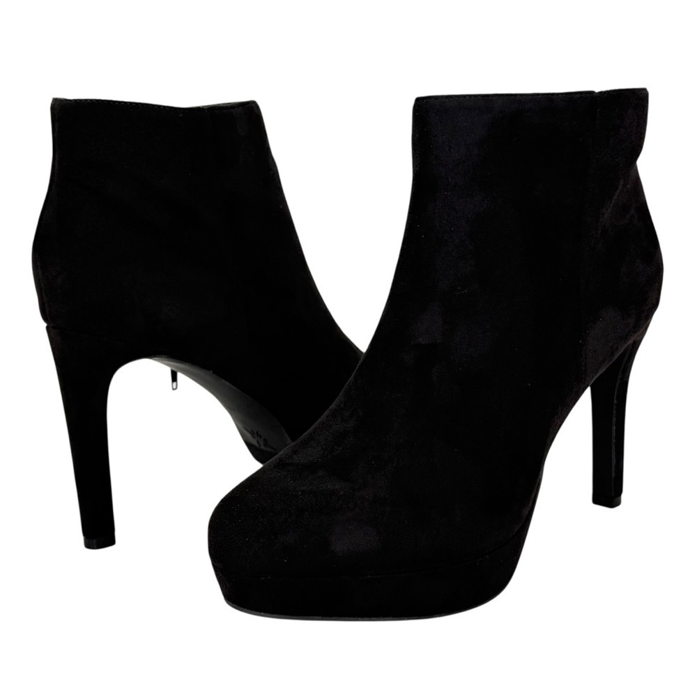 BCBGeneration Jeanne Black Microsuede Womens Heel Ankle Boots Size 11M - Picture 9 of 11